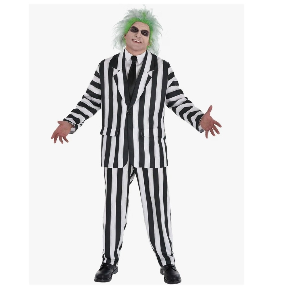 NWT Mens Beetlejuice 3 pc costume set blazer, pants & tie sz XL
